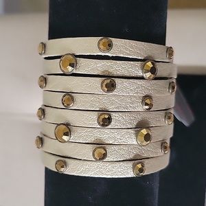 Gold with Stone Wrap Bracelet